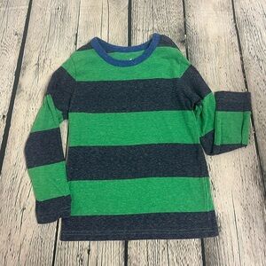Primary Green and Blue Striped Long Sleeve Tee